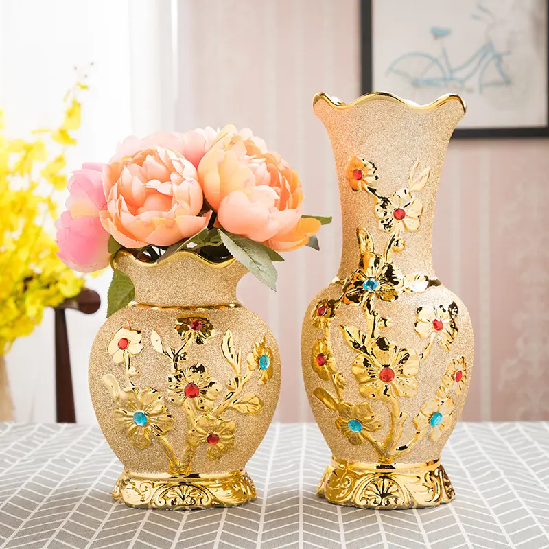 Ceramic Vase Electroplating Gold European Style Home