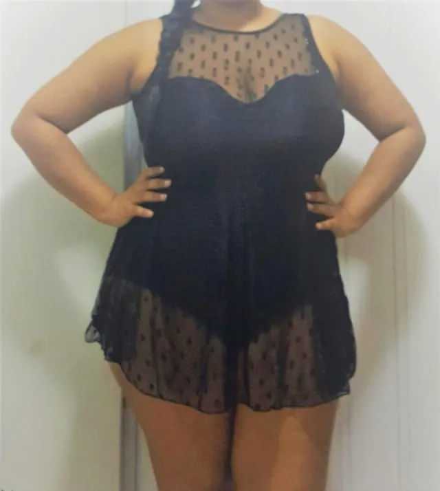 Mesh Sexy Ladies Plus Size Swimsuit Black - Shop at LoveMi
