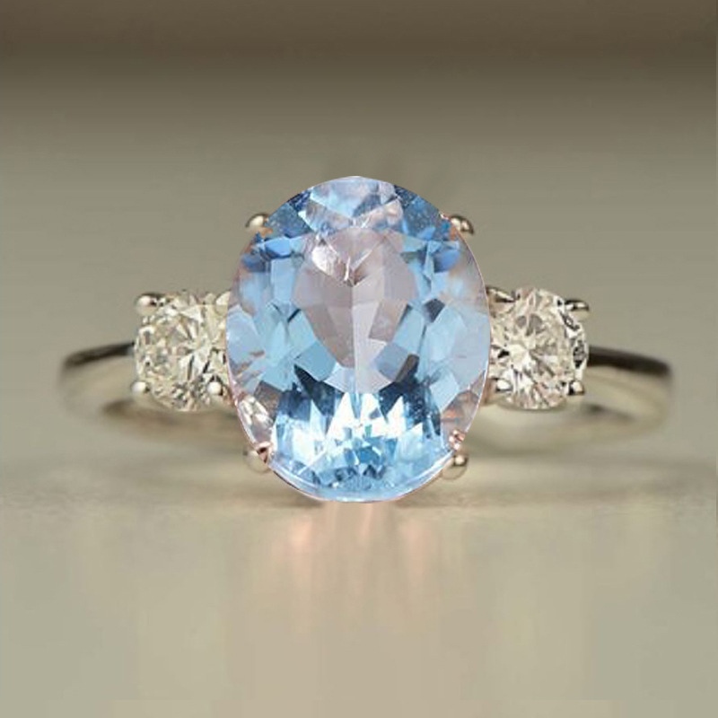 High-Grade Colored Zircon Inlay Ring