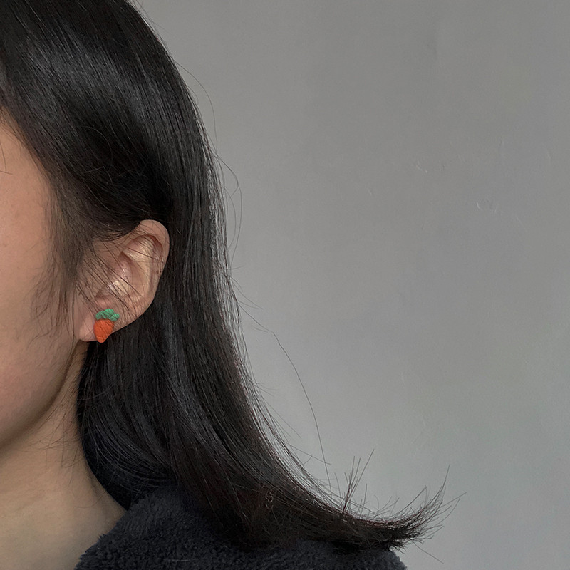 Apple Bunny Carrot Stud Earrings Cute And Small, Girly Fun