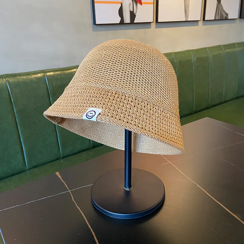 Khaki Woven Fisherman Hat Female Early Spring Summer - Khaki