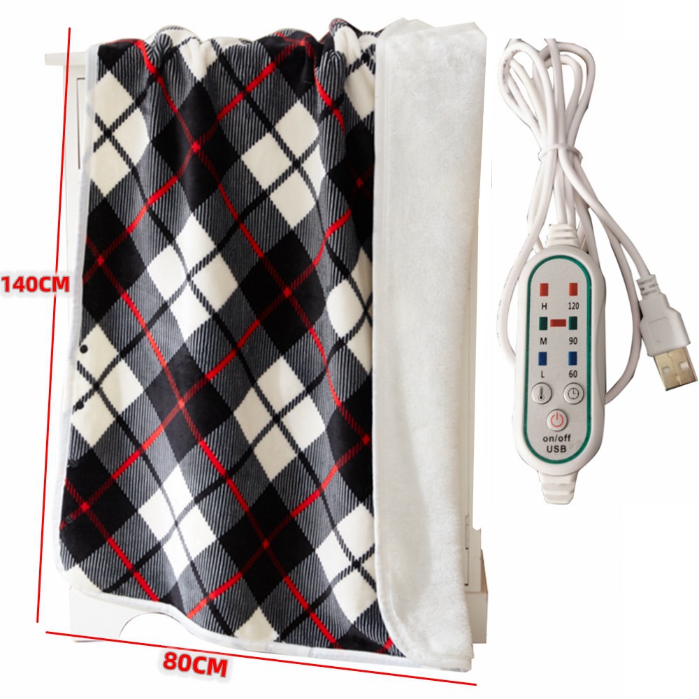 USB Heating Big Shawl USB Heating Red Grid Blanket USB Electric Heating Shawl