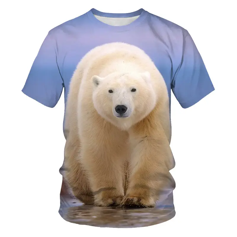 Animal 3D Digital Printing Polar Bear Short Sleeve