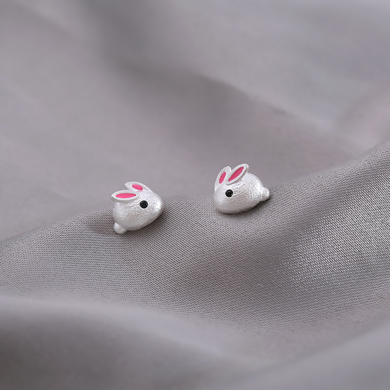 Cute Animal Small  Three-dimensional Rabbit Earrings