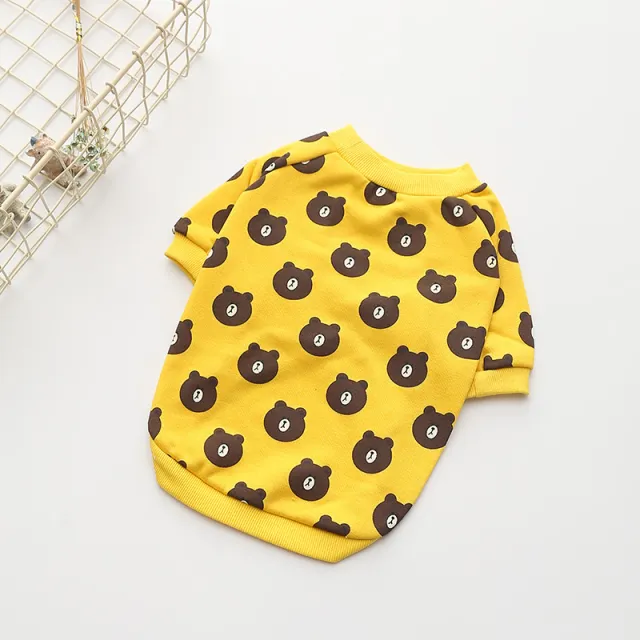 Casual Pet Clothes Terry Dog T shirt Dog Clothes Yellow - Shop at LoveMi