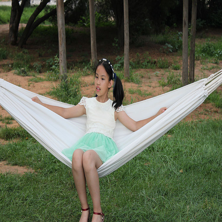 Double Hammock Rollover Prevention Camping Canvas Hanging Swing Bed