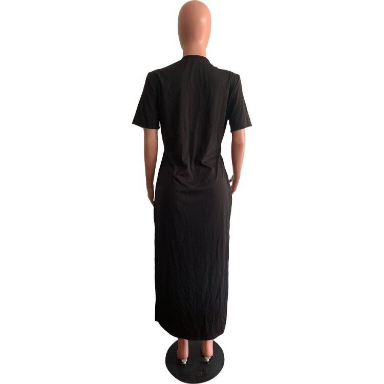 Fashion Short-sleeved Letter Positioning Printed Blouse Plus Size Suit