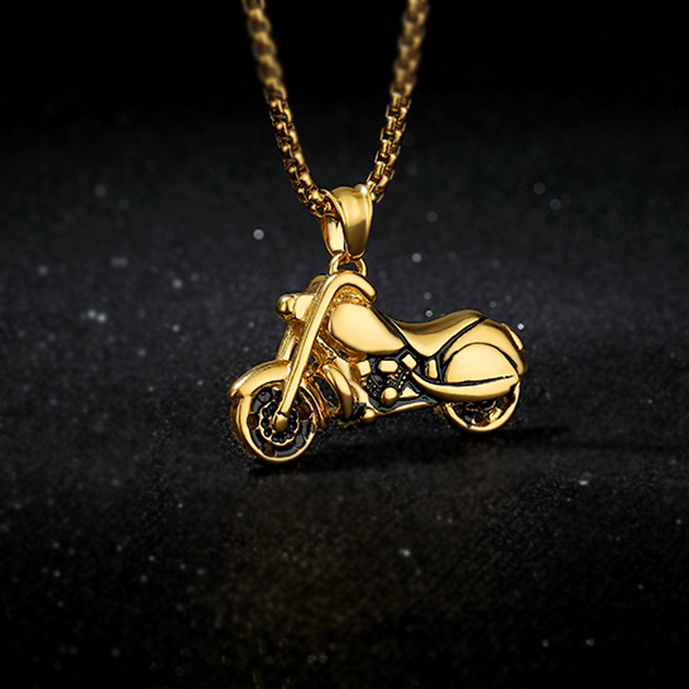 Locomotive And Motorcycle Stainless Steel Shape Pendant Men'S Necklace