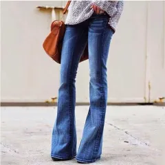 Fashion Casual Ladies Jeans Slim Slimming - Blue - View 1