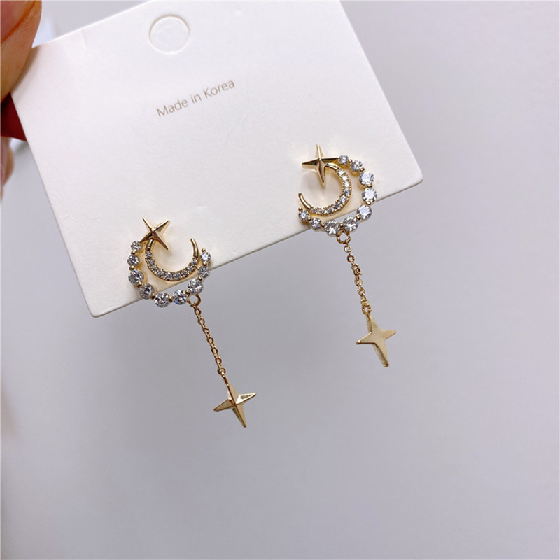 Cold Wind Super Immortal Star Moon Tassel Eardrop