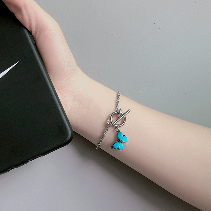 Butterfly Bracelet Dream Blue Butterfly Bracelet Girl Necklace