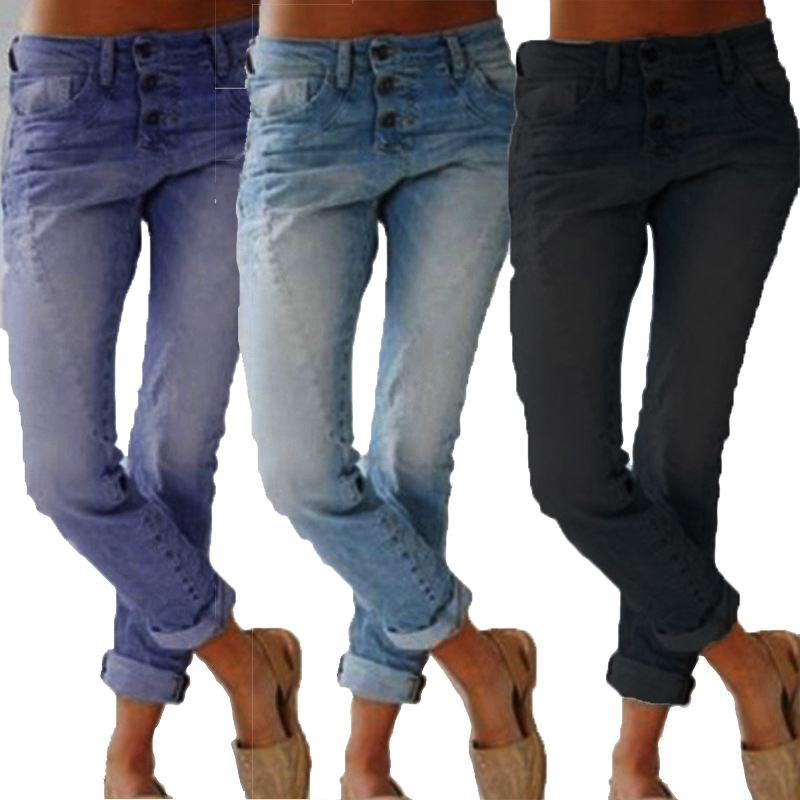 Women's Jeans Slim Slimming Straight-leg Pants