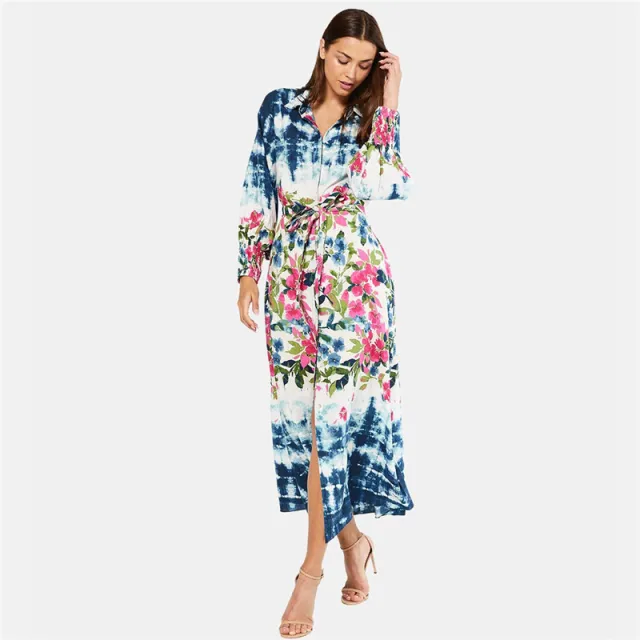 Printed Beach Blouse Smudge Breasted Bikini Swimsuit Blouse Colorful - Shop at LoveMi