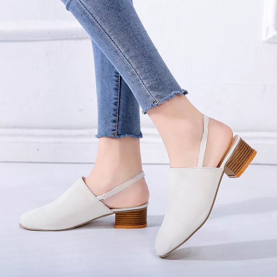 Sandals Women's Summer New Style Mid-heel Buckle Thick-heeled High Heels