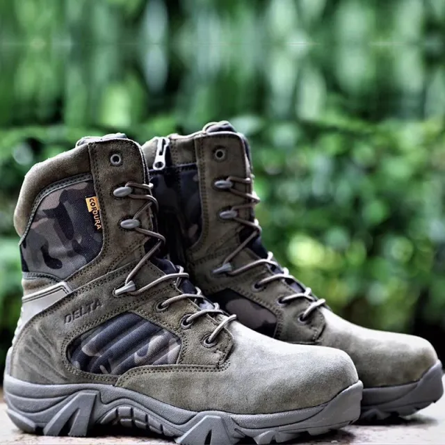 Delta High Top Training Boots Mountaineering Combat Tactical Boots Special Forces Cowhide Green - Shop at LoveMi