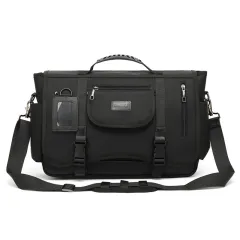 Handbag Retro One Shoulder Straddle Canvas Messenger Bag - Black - View 1