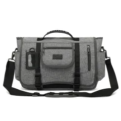 Handbag Retro One Shoulder Straddle Canvas Messenger Bag - Grey - View 1
