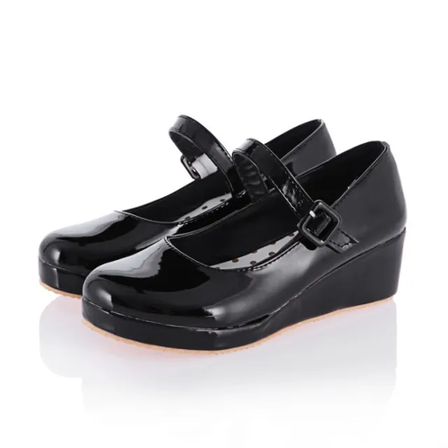 Women'S Shallow Buckle Platform Shoes Black - Shop at LoveMi