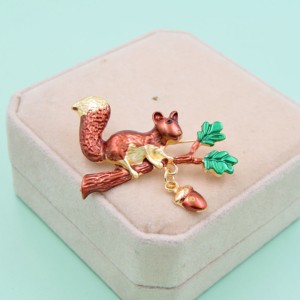 Enamel Squirrel Brooch, picture 2 of 3