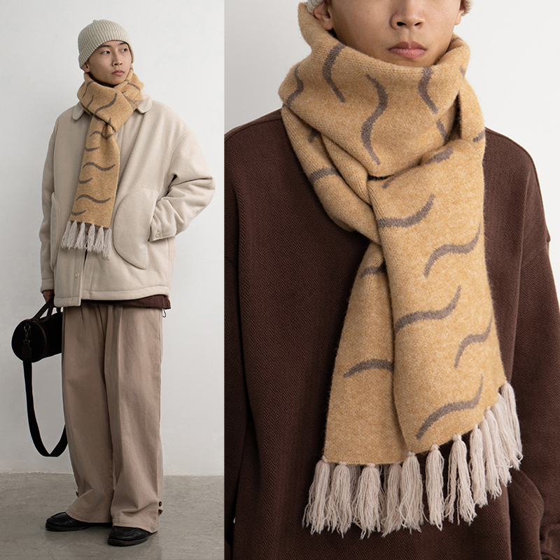 Corn Ginger Zebra Thick Scarf