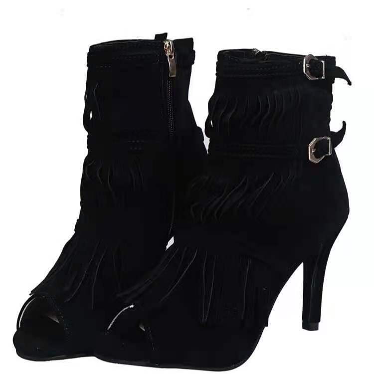 New European And American Fish Mouth Stiletto Heel Fashion Boots Side Zipper