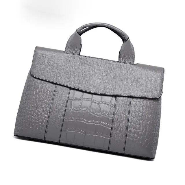 Leather Pattern Handbag Large Capacity Ladies Bag New European And American Fashion All match Messenger Shoulder Bag Grey - Shop at LoveMi