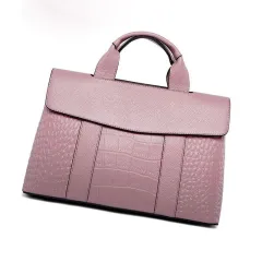 Leather Pattern Handbag Large Capacity Ladies Bag New European And American Fashion All-match Messenger Shoulder Bag - Pink - View 1