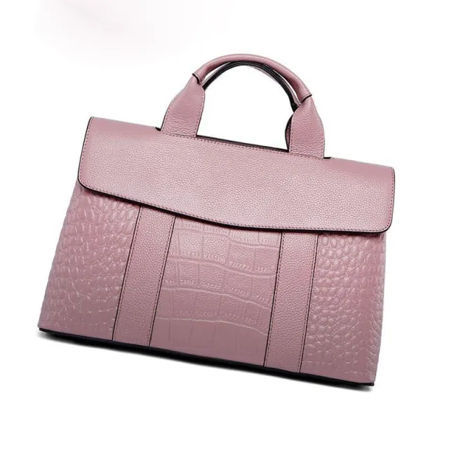 Leather Pattern Handbag Large Capacity Ladies Bag New European And American Fashion All match Messenger Shoulder Bag Pink - Shop at LoveMi