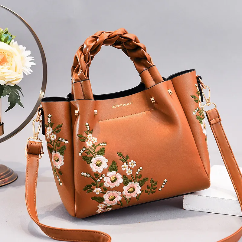 Hand Bags Tote Bag For Women Shoulder Woman Ladies Shopping - Orange