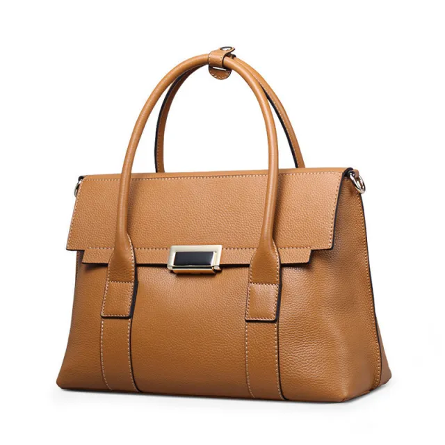 European And American New Leather Handbags, Big Bags, Ladies All match Handbags, First Layer Cowhide Single Shoulder Messenger Bag Brown - Shop at LoveMi