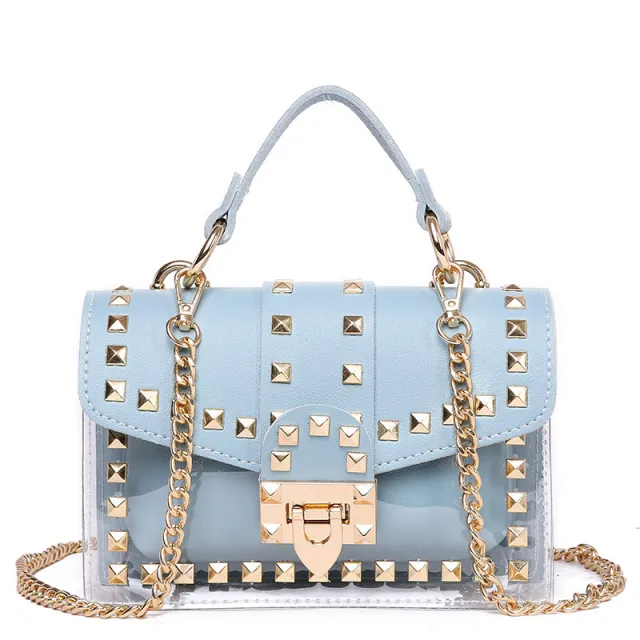 Summer Bag New One shoulder Pvc Messenger Transparent Small Bag Girl Chain Picture Mother Bag Blue - Shop at LoveMi