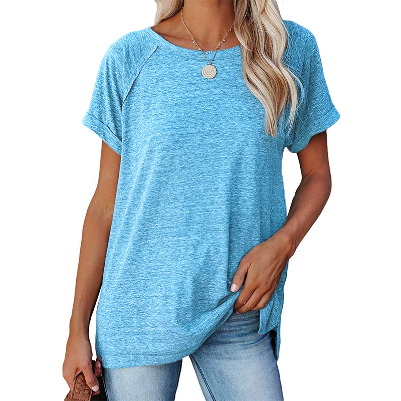 Women's Solid Color Loose Short-sleeved T-shirt