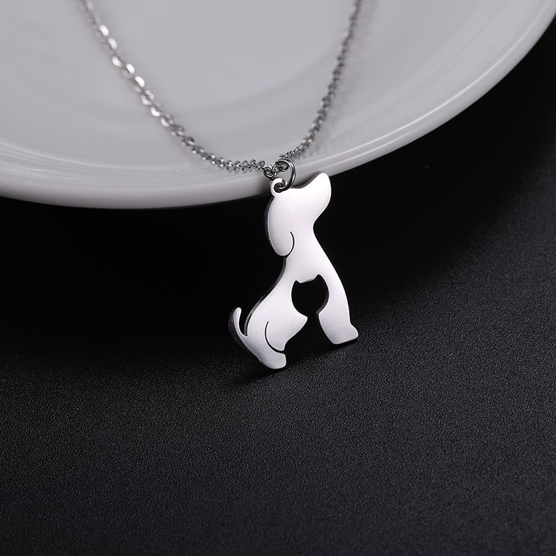 Dogs Choker Silver Color Pendant Hollow Jewelry