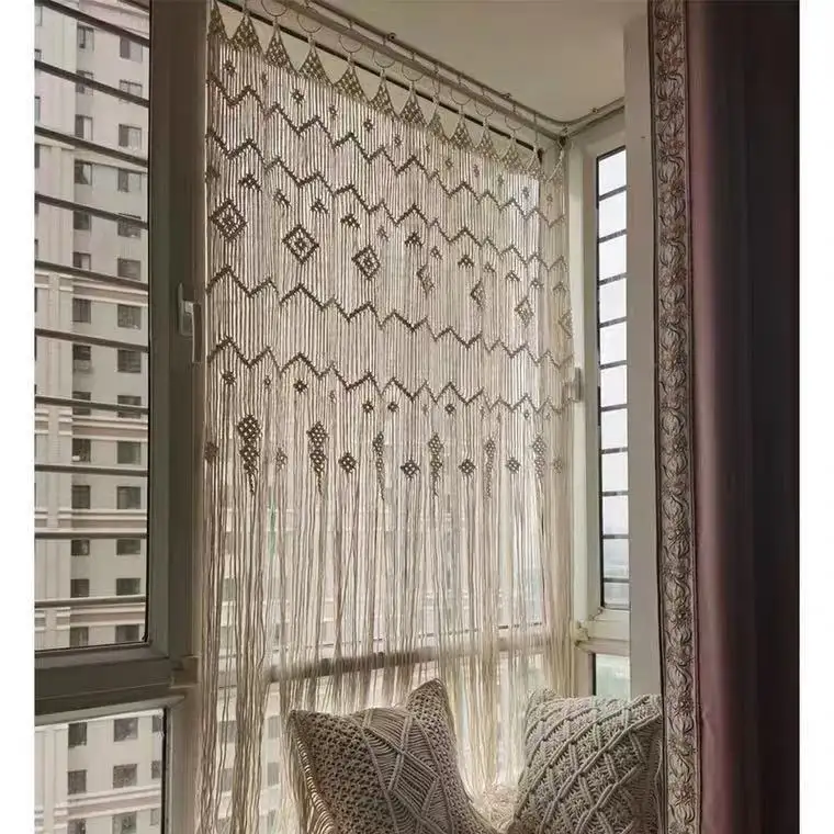 Finished Hoop Door Curtain Bohemian Tapestry Hand Woven European