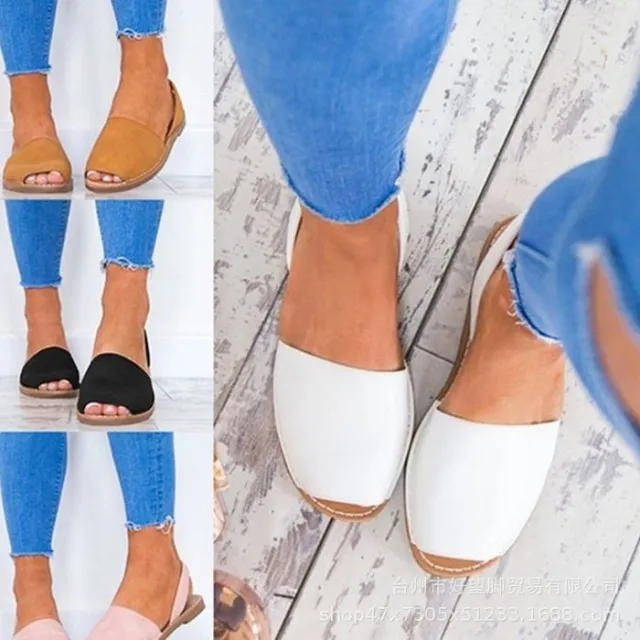 Women's Plus Size Sandals Low heel Suede Shoes White - Shop at LoveMi