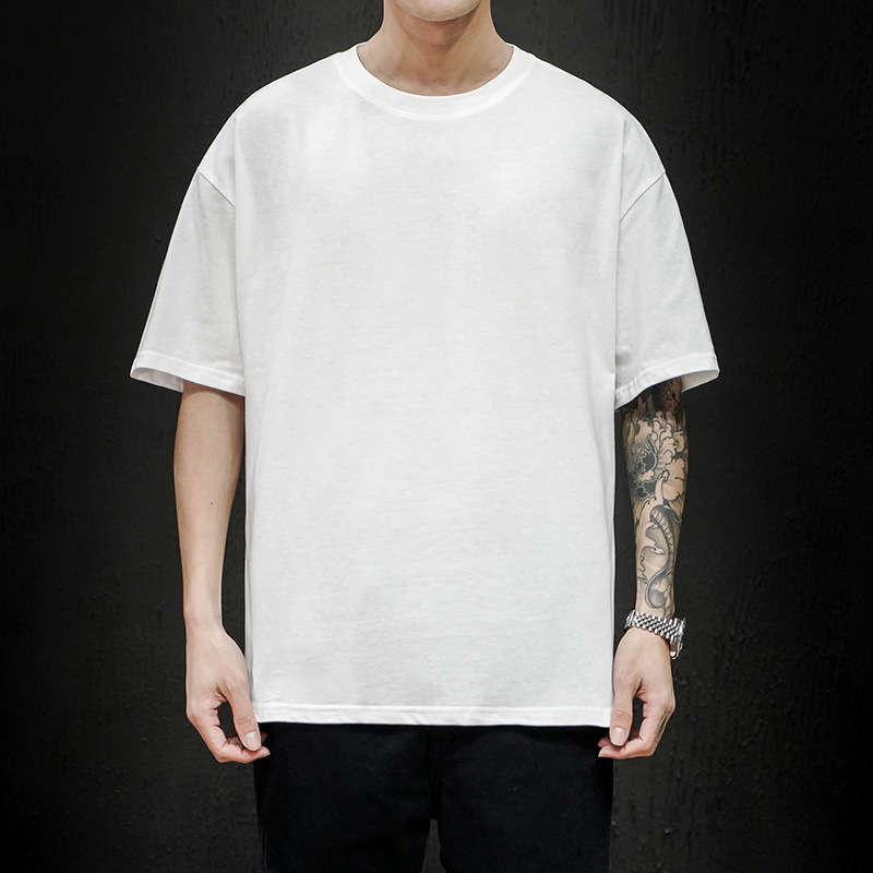 Summer Solid Color Short-sleeved T-shirt Men's Thin Loose Bottoming Shirt