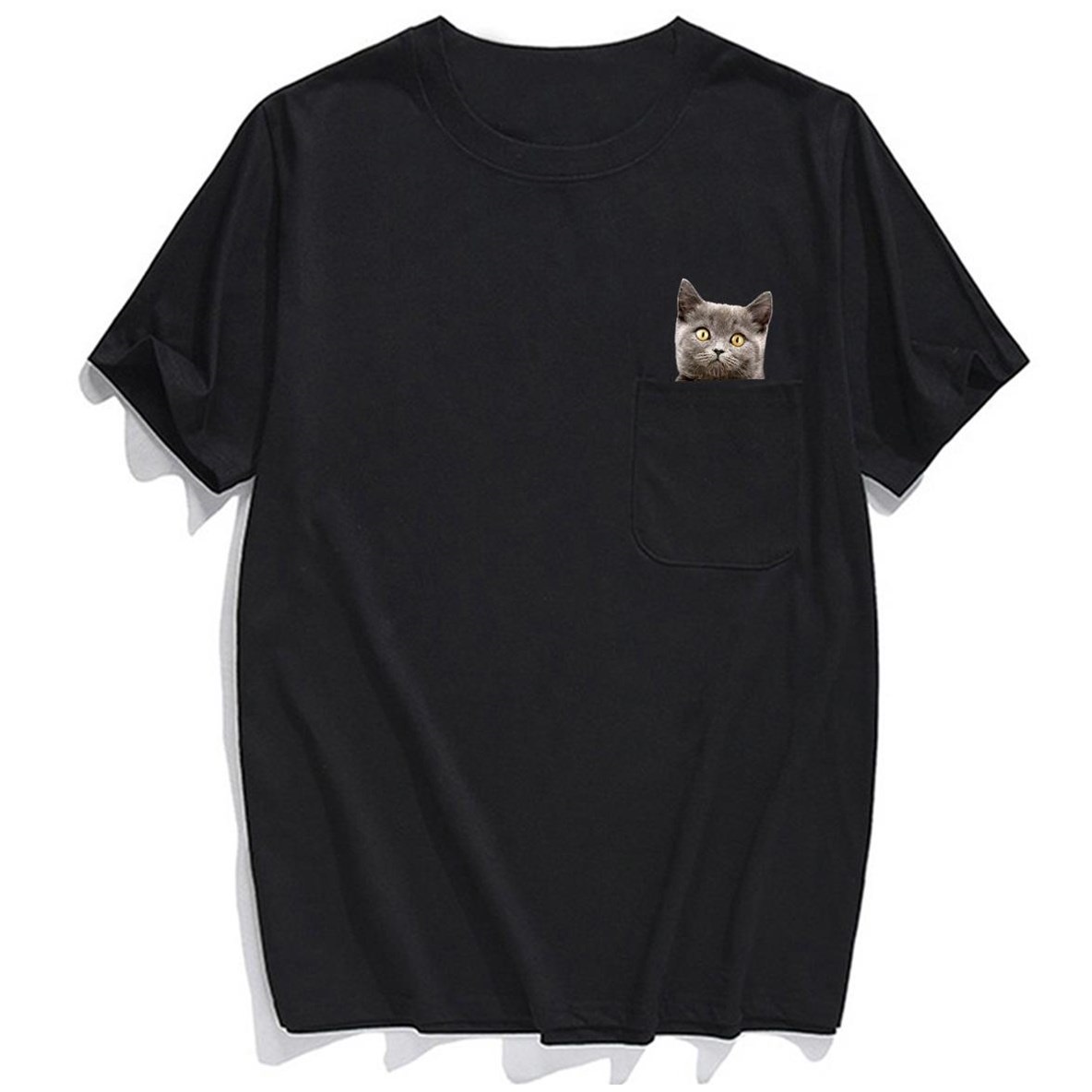 Men'S T-Shirt Fashion Brand Summer Pocket Cat - 5