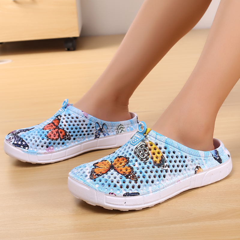 Non-Slip Garden Blue And White Porcelain Sandals — view 4