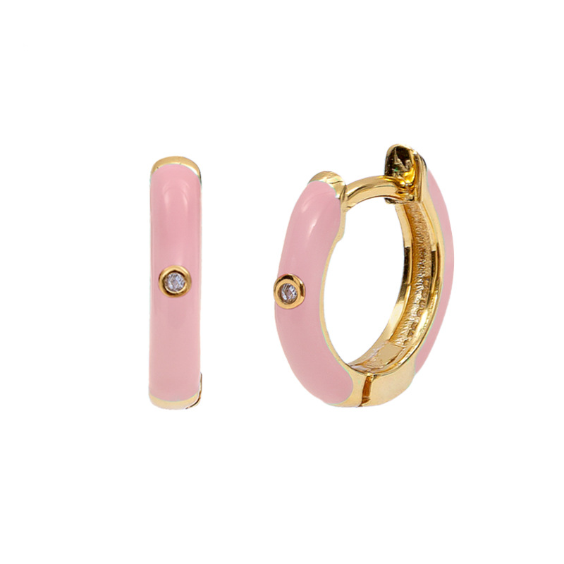 Title 2, Temperament Ring Epoxy Color Earrings Earrings