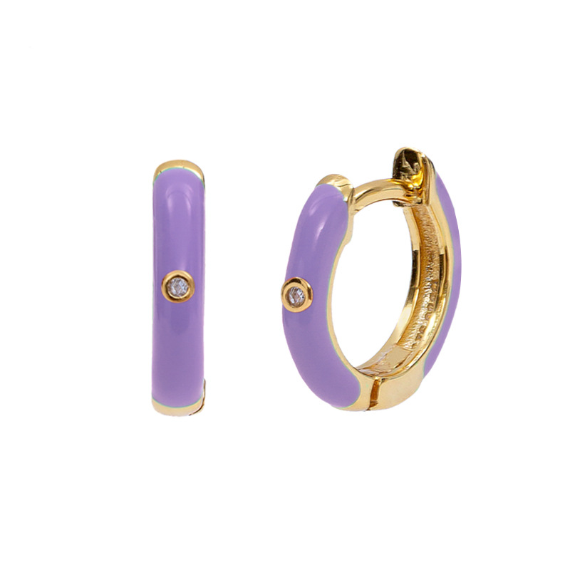 Title 7, Temperament Ring Epoxy Color Earrings Earrings