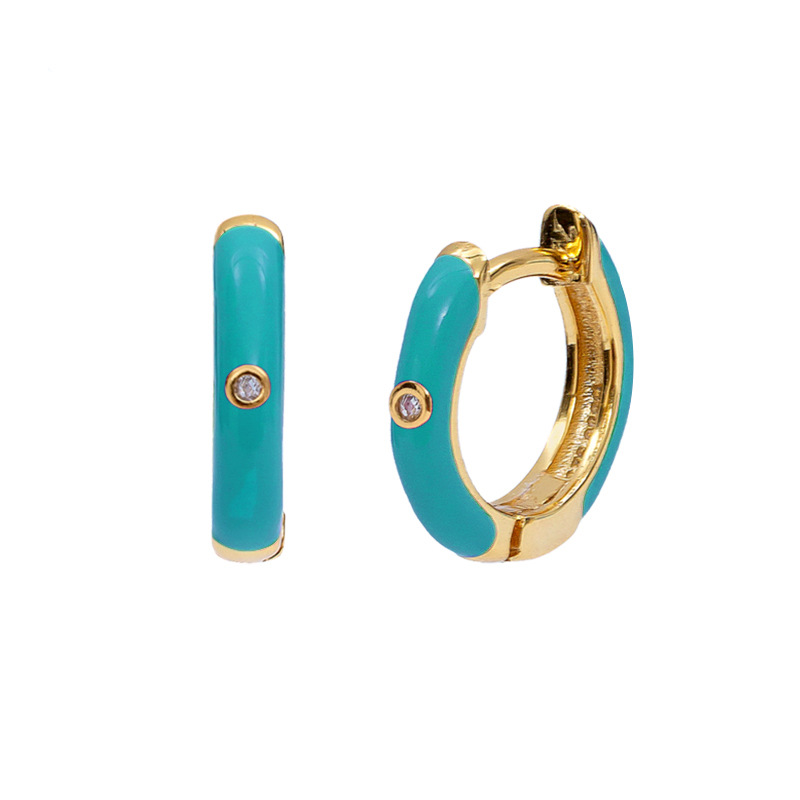 Temperament Ring Epoxy Color Earrings Earrings