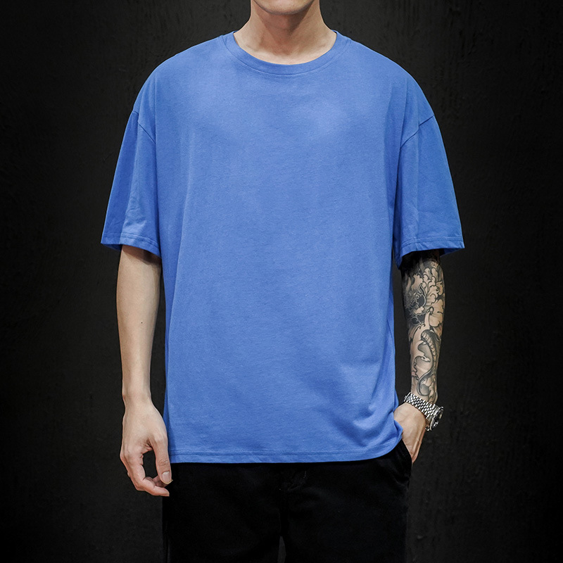 Summer Solid Color Short-sleeved T-shirt Men's Thin Loose Bottoming Shirt