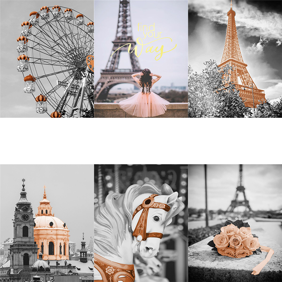 Digital Painting Of Paris Love Scene Eiffel Tower