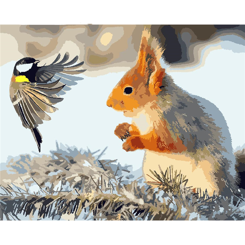 Digital Oil Painting Photo Customized Landscape Character Animal Flower Combination Frame 24 Color Painting 36 Color 48 Color Frameless Painting