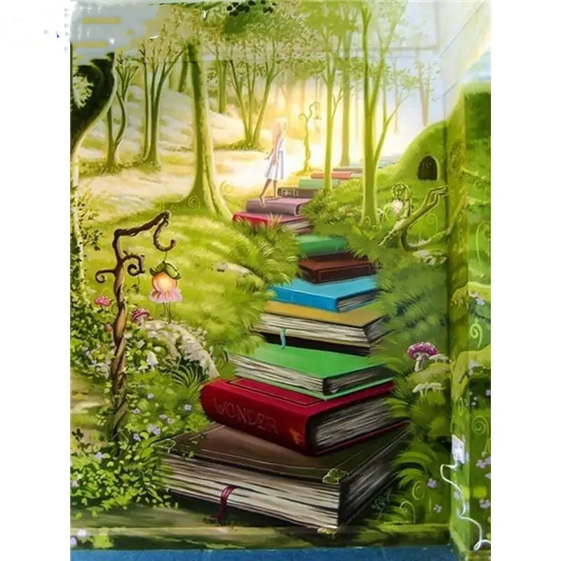 Forest Calligraphy Landscape Painting Hand-painted Digital Oil Painting