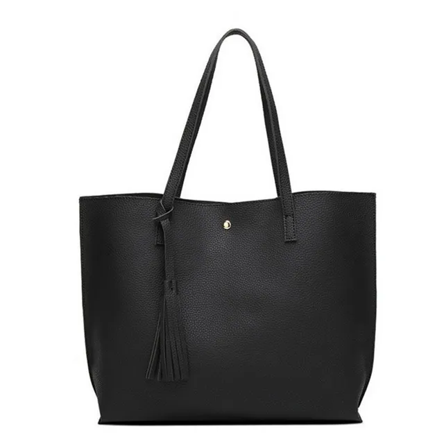 Handbag Soft Leather Bucket Bag Casual Shoulder Messenger Bag - Black