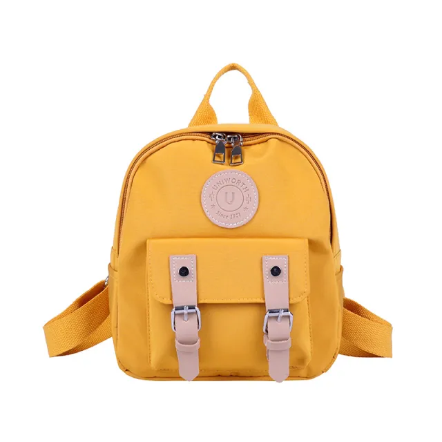 Women Backpack New Zipper Female Backpacks Small Teenage School Bag Double Belt Mini Shoulder Bags Yellow - Shop at LoveMi