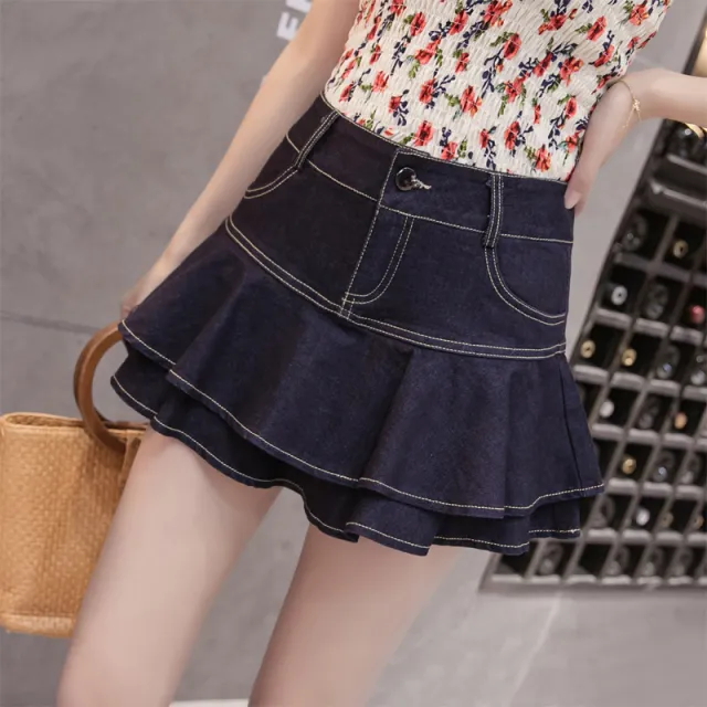 Denim Skirts For Small People To Wear Women'S Short Skirts With A Height Of 150Cm In Spring And Summer Navy Blue - Shop at LoveMi