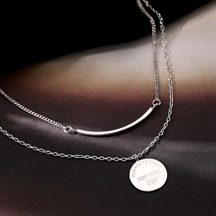 Smile Round Brand Double Necklace Female Niche Design