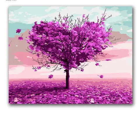 Color by Number Love Tree Landscape Modular Canvas Oil